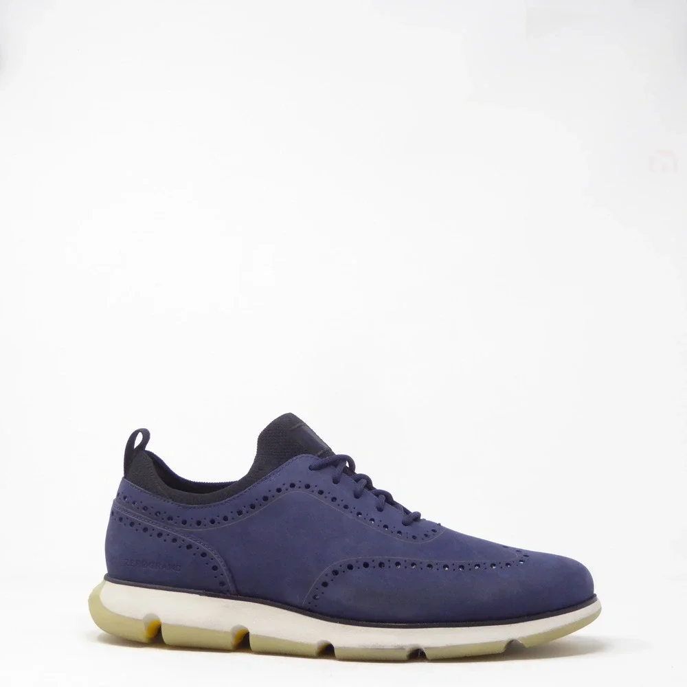 Cole Haan Mens 4.Zerogrand Wingtip Oxfords Blue Nubuck C31887 Size 13